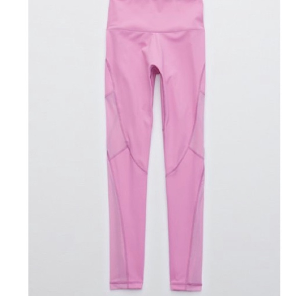 NWT AERIE Offline Goals High Waisted Mesh Pink Legging